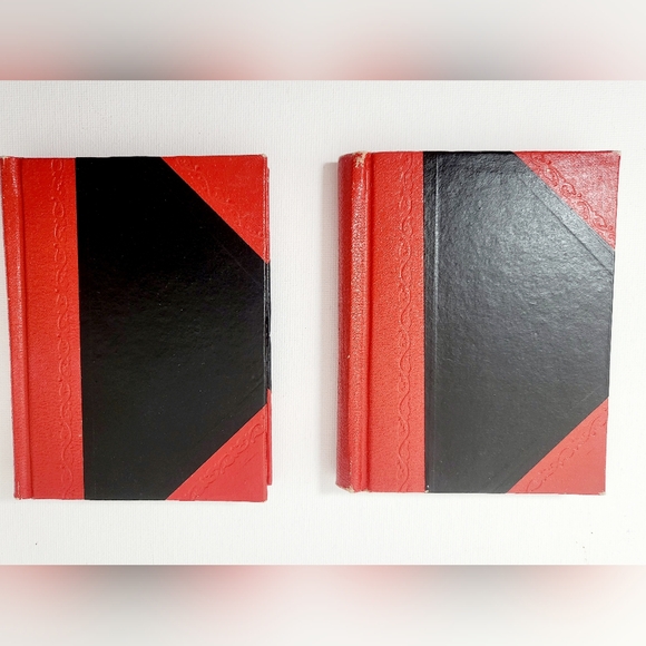 Two Mini Hardcover Red And Black Writing Journals Set - Picture 2 of 5